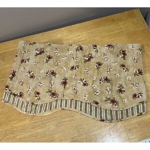 Vtg Waverly‎ Fairfield Curtain Valance Fontanelle Antique Gold Floral 84x16"